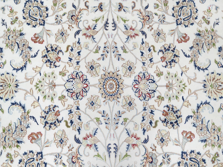 9'8" x 10'0" New Hand Knotted Ivory Wool & Silk Square Oriental Rug - MOA10290906