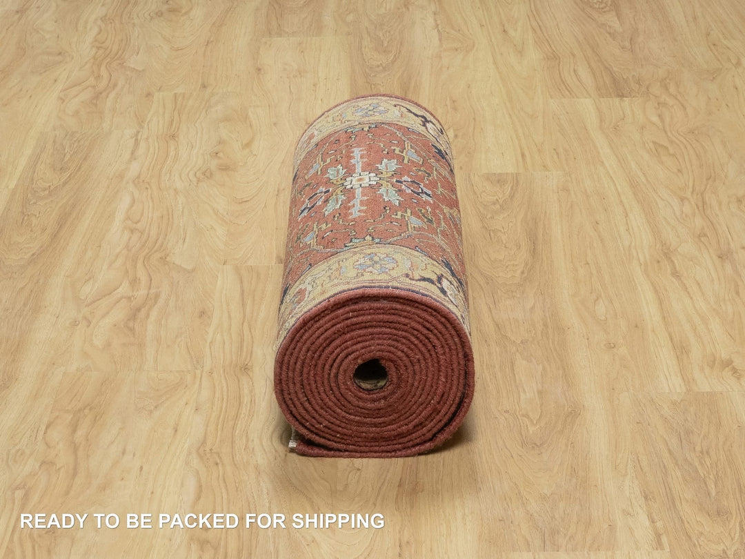 2'7" x 18'2" New Hand Knotted Red Wool Runner Oriental Rug - MOA10290915