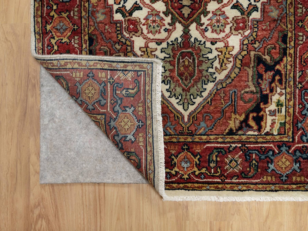 2'6" x 16'1" New Hand Knotted Ivory Wool Runner Oriental Rug - MOA10290924