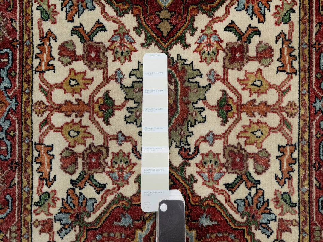 2'6" x 16'1" New Hand Knotted Ivory Wool Runner Oriental Rug - MOA10290924