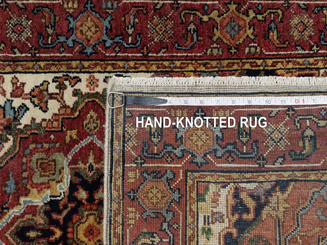 2'6" x 16'1" New Hand Knotted Ivory Wool Runner Oriental Rug - MOA10290924