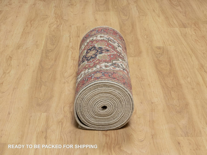 2'8" x 28'1" New Hand Knotted Ivory Wool Runner Oriental Rug - MOA10290927