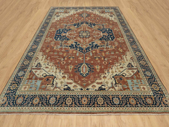 8'9" x 12'1" New Hand Knotted Red Wool Rectangle Oriental Rug - MOA10290928