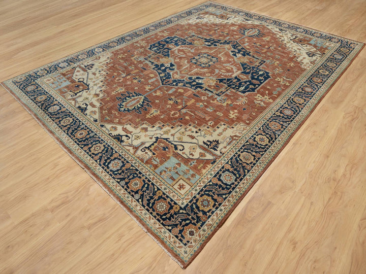 8'9" x 12'1" New Hand Knotted Red Wool Rectangle Oriental Rug - MOA10290928