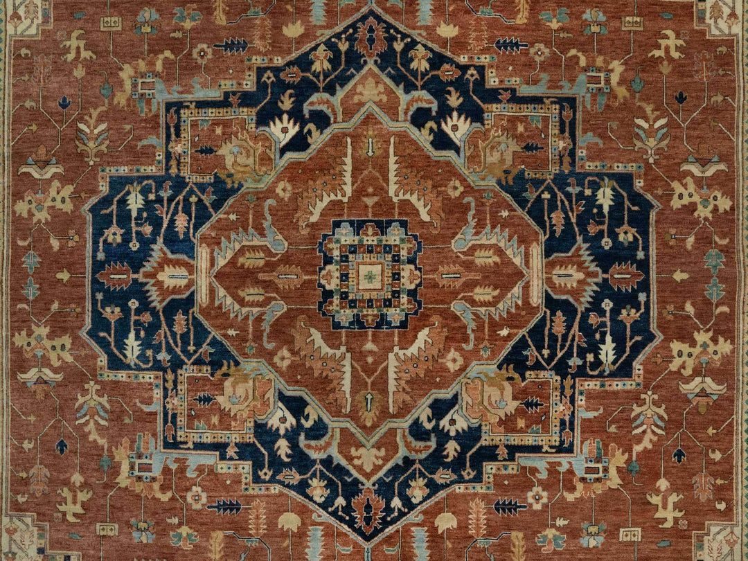8'9" x 12'1" New Hand Knotted Red Wool Rectangle Oriental Rug - MOA10290928