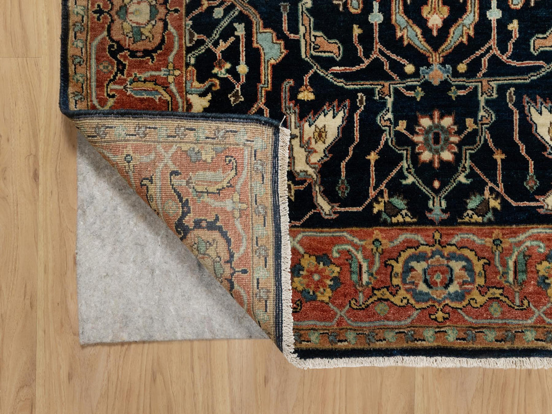 4'2" x 6'3" New Hand Knotted Blue Wool Rectangle Oriental Rug - MOA10290930