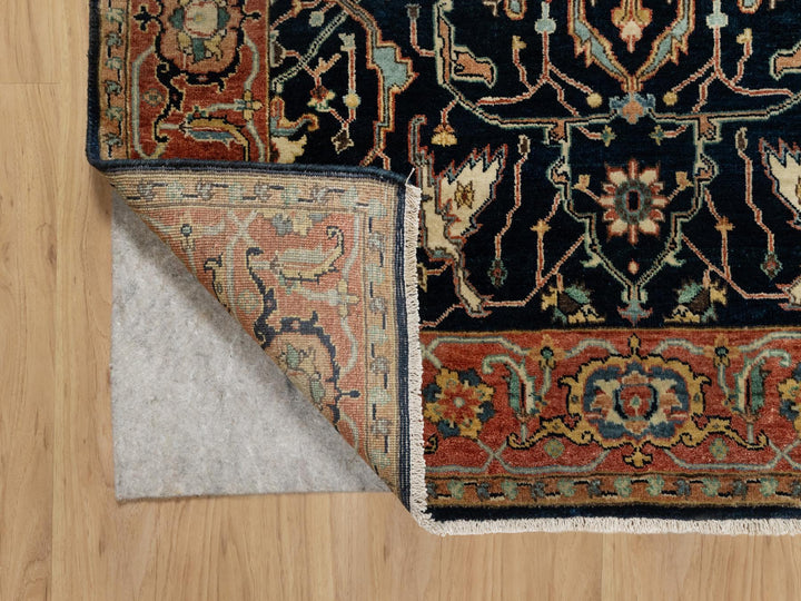 4'2" x 6'3" New Hand Knotted Blue Wool Rectangle Oriental Rug - MOA10290930