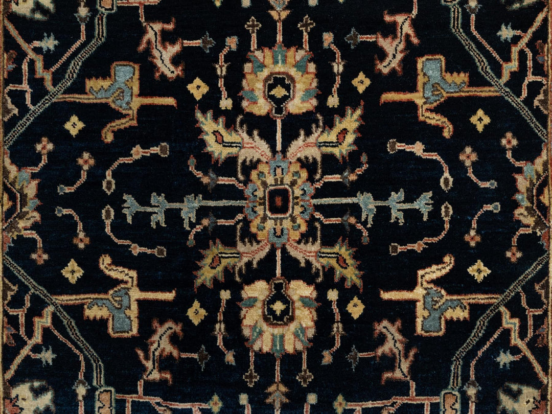4'2" x 6'3" New Hand Knotted Blue Wool Rectangle Oriental Rug - MOA10290930