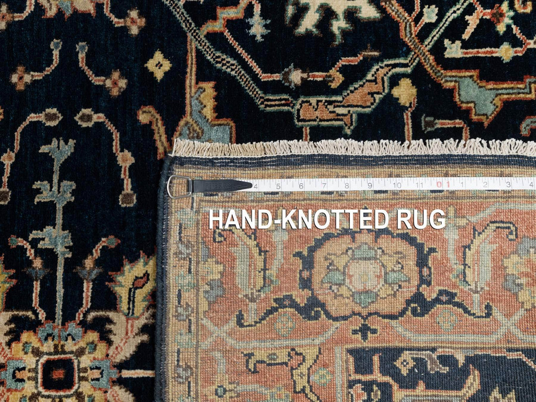 4'2" x 6'3" New Hand Knotted Blue Wool Rectangle Oriental Rug - MOA10290930