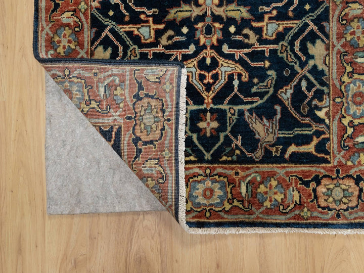 2'8" x 12'1" New Hand Knotted Blue Wool Runner Oriental Rug - MOA10290932