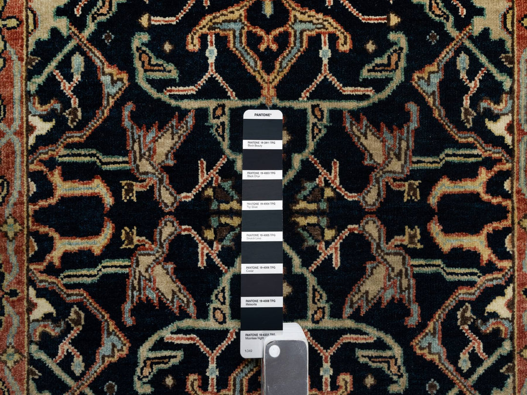 2'8" x 12'1" New Hand Knotted Blue Wool Runner Oriental Rug - MOA10290932