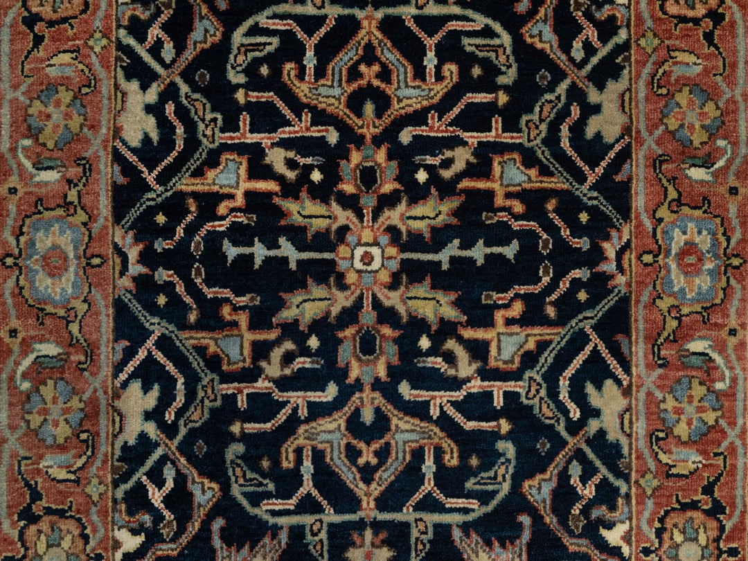 2'8" x 12'1" New Hand Knotted Blue Wool Runner Oriental Rug - MOA10290932