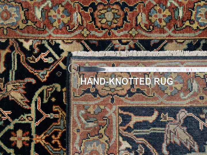2'8" x 12'1" New Hand Knotted Blue Wool Runner Oriental Rug - MOA10290932