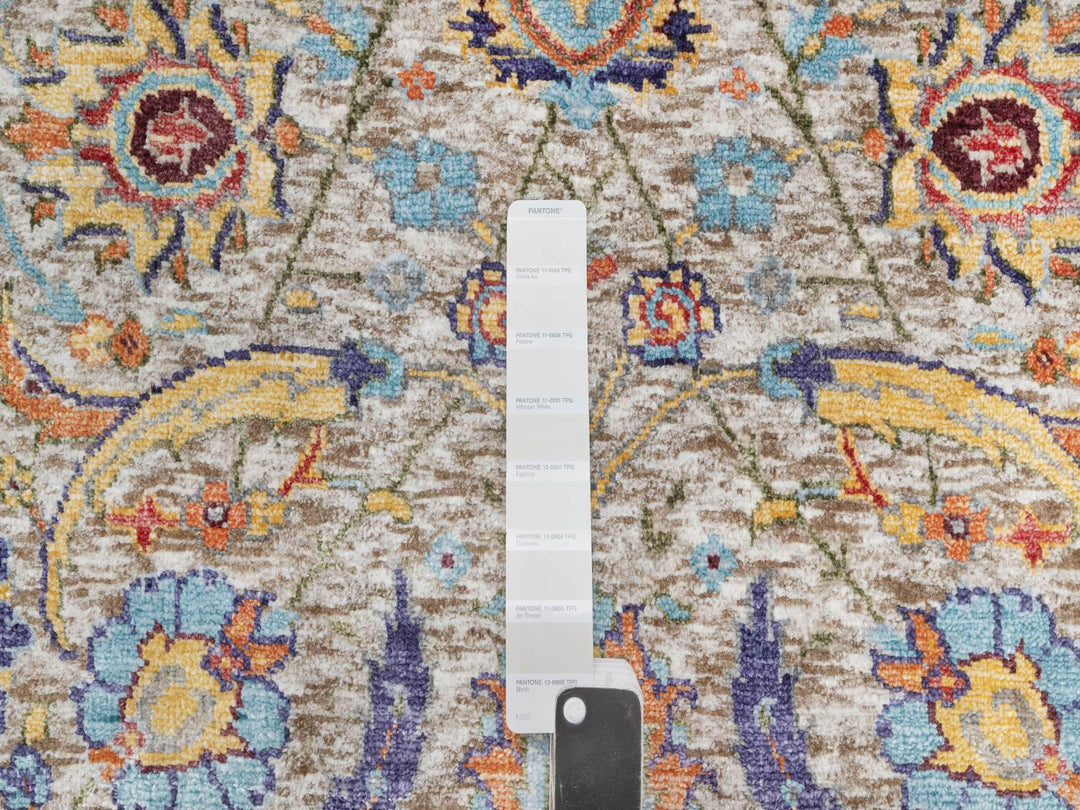 2'7" x 23'10" New Hand Knotted Beige Wool & Silk Runner Oriental Rug - MOA10290943