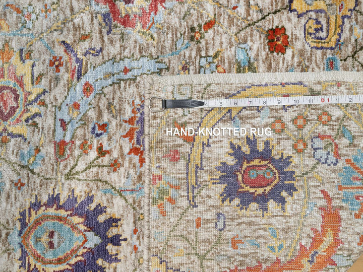 2'7" x 23'10" New Hand Knotted Ivory Wool & Silk Runner Oriental Rug - MOA10290943