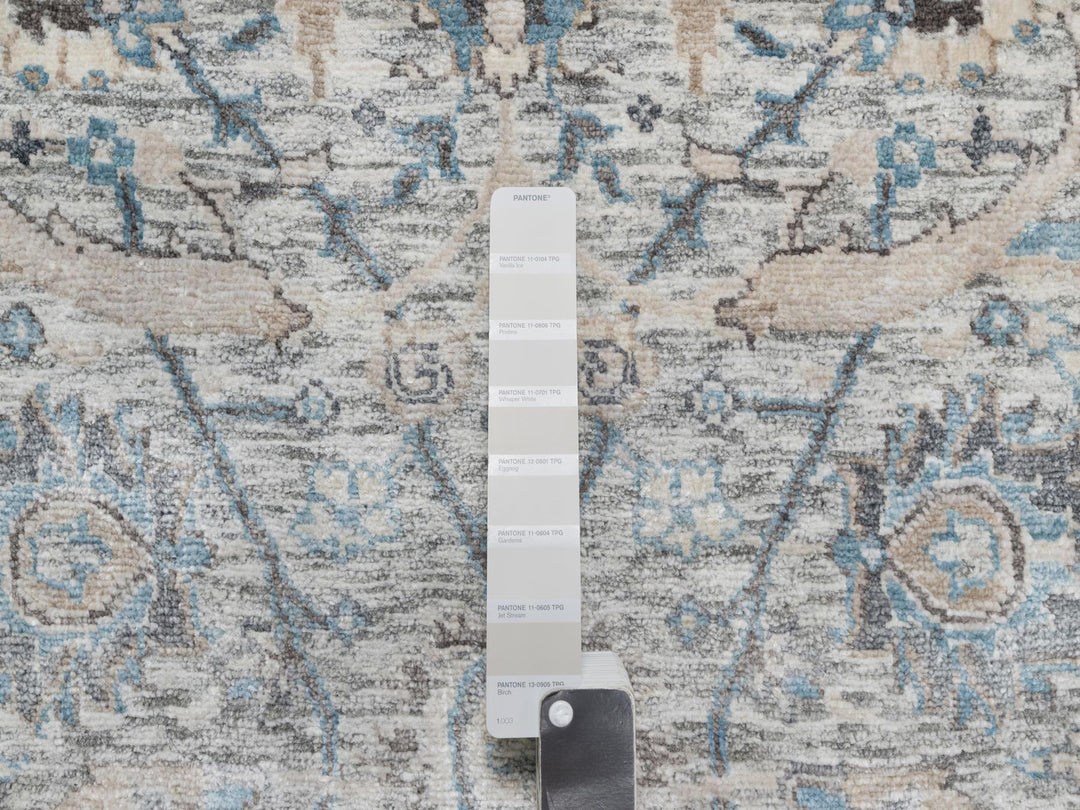2'7" x 25'9" New Hand Knotted Ivory Wool & Silk Runner Oriental Rug - MOA10290944