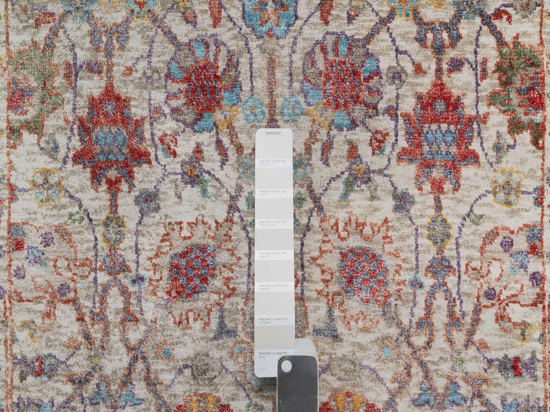 2'6" x 18'4" New Hand Knotted Ivory Wool & Silk Runner Oriental Rug - MOA10290945