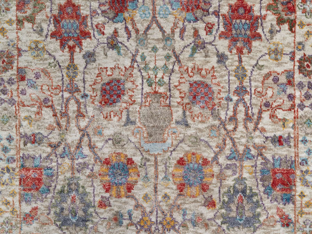 2'6" x 18'4" New Hand Knotted Ivory Wool & Silk Runner Oriental Rug - MOA10290945