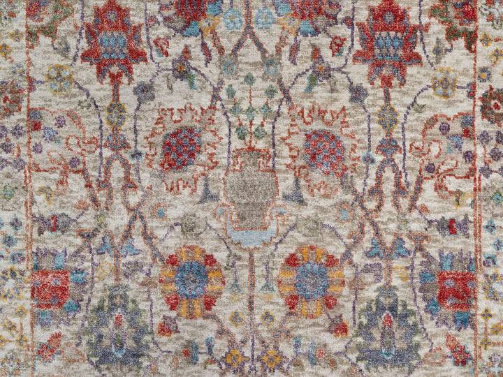 2'6" x 18'4" New Hand Knotted Ivory Wool & Silk Runner Oriental Rug - MOA10290945