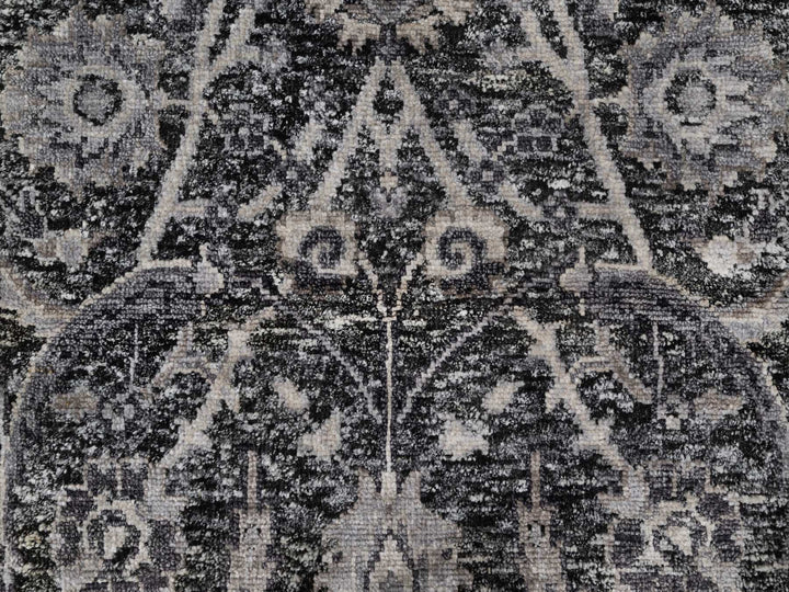 1'11" x 3'0" New Hand Knotted Brown Wool & Silk Rectangle Oriental Rug - MOA10290949