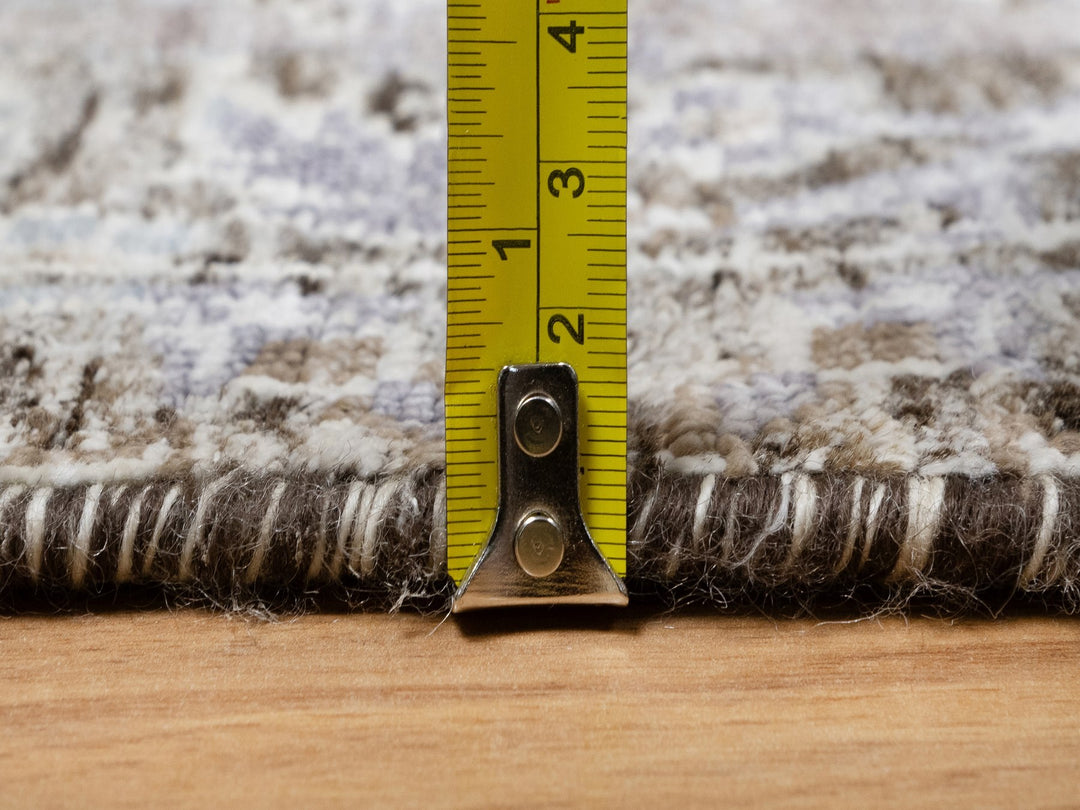 2'1" x 2'11" New Hand Knotted Brown Wool & Silk Rectangle Oriental Rug - MOA10290950