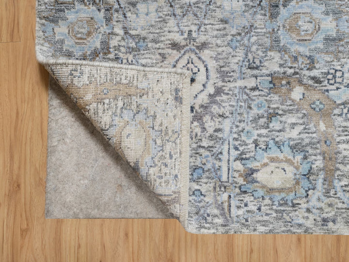 2'1" x 3'0" New Hand Knotted Ivory Wool & Silk Rectangle Oriental Rug - MOA10290952