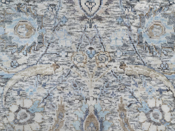 2'1" x 3'0" New Hand Knotted Ivory Wool & Silk Rectangle Oriental Rug - MOA10290952