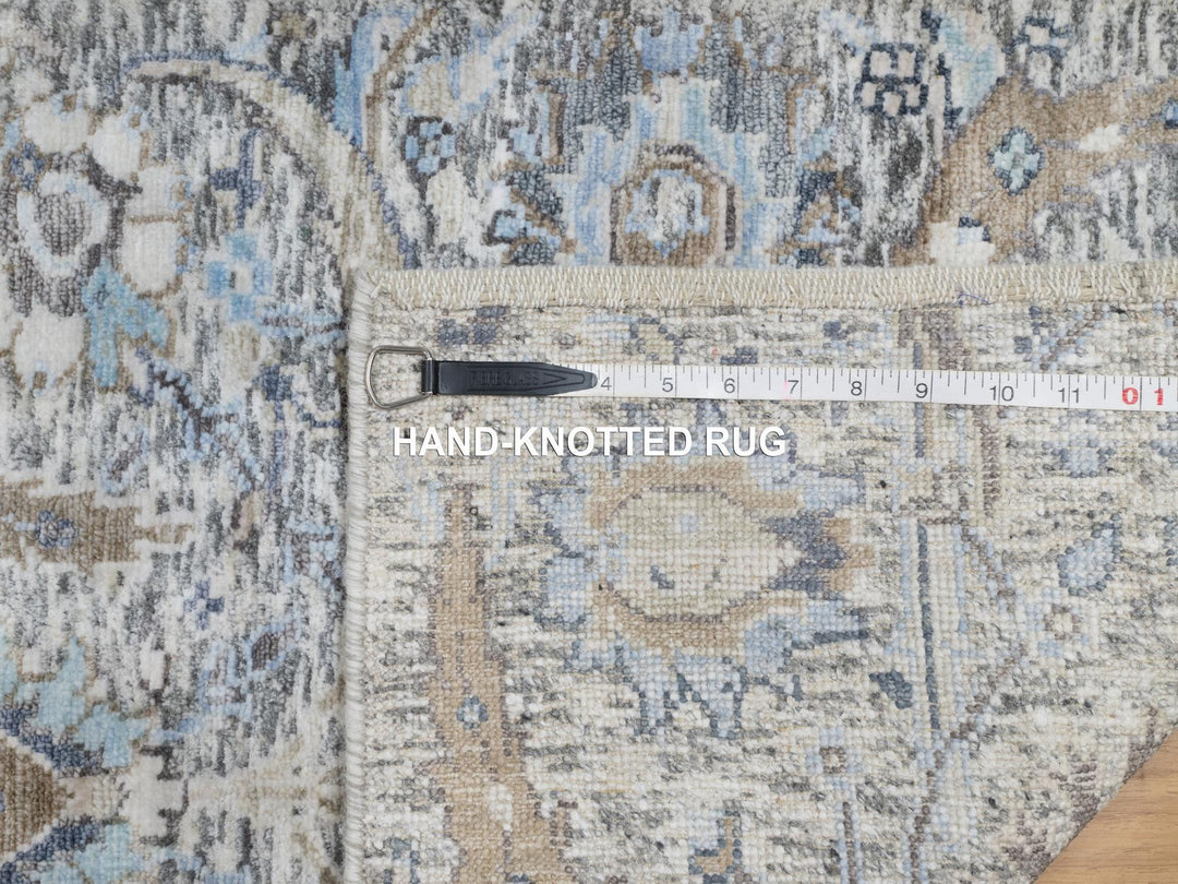 2'1" x 3'0" New Hand Knotted Ivory Wool & Silk Rectangle Oriental Rug - MOA10290952