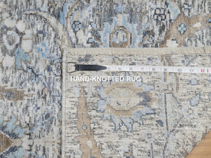 2'1" x 3'0" New Hand Knotted Ivory Wool & Silk Rectangle Oriental Rug - MOA10290952