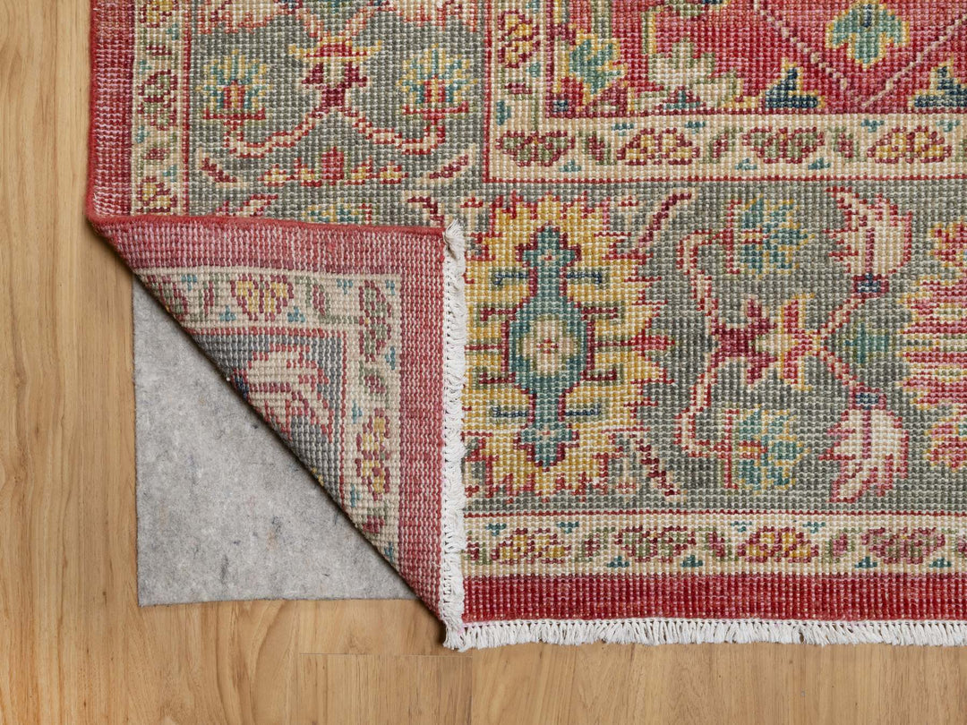 9'11" x 13'9" New Hand Knotted Red Wool Rectangle Oriental Rug - MOA10290960