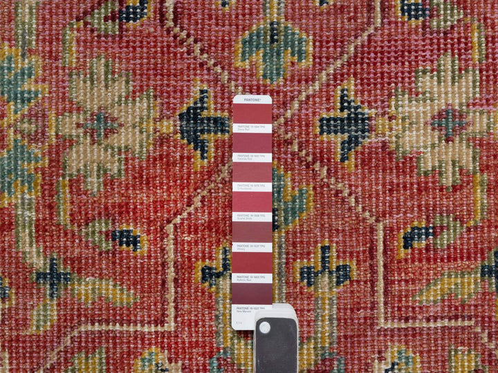 9'11" x 13'9" New Hand Knotted Red Wool Rectangle Oriental Rug - MOA10290960