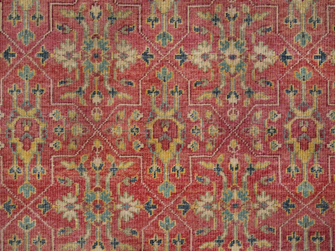 9'11" x 13'9" New Hand Knotted Red Wool Rectangle Oriental Rug - MOA10290960