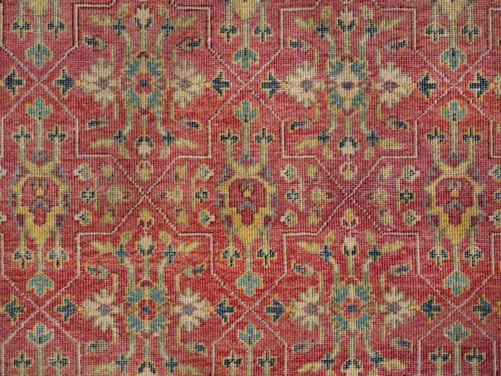 9'11" x 13'9" New Hand Knotted Red Wool Rectangle Oriental Rug - MOA10290960