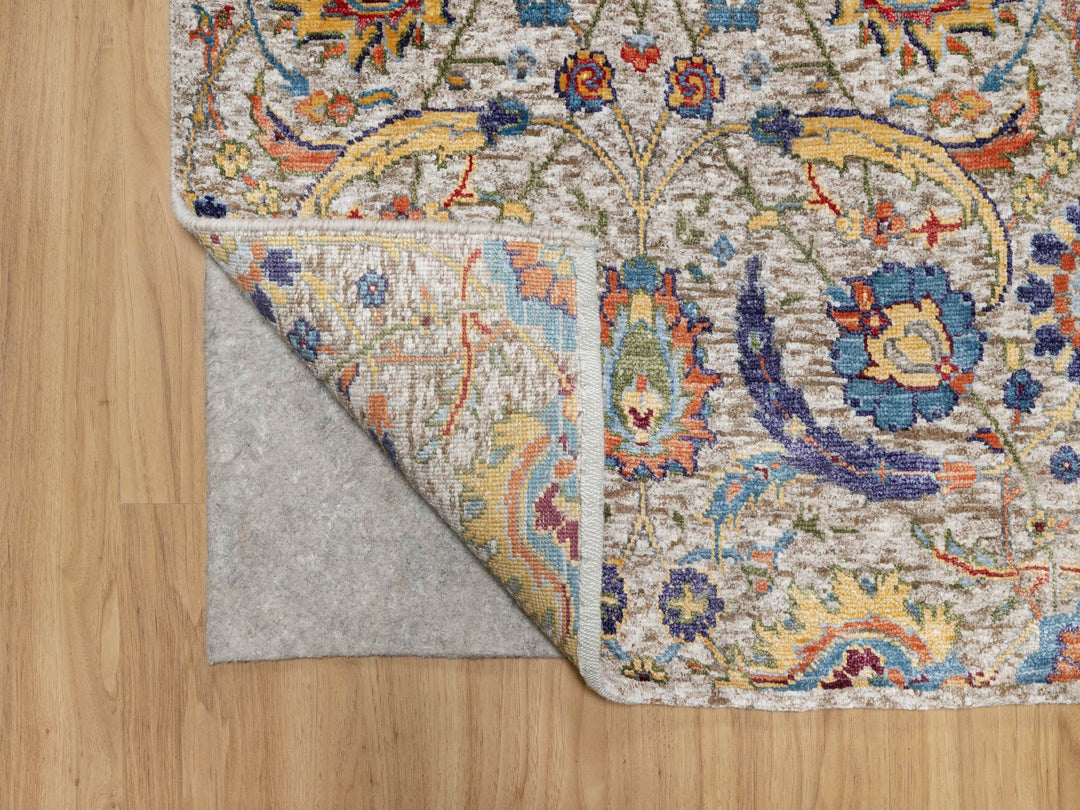 2'6" x 27'7" New Hand Knotted Beige Wool & Silk Runner Oriental Rug - MOA10290965