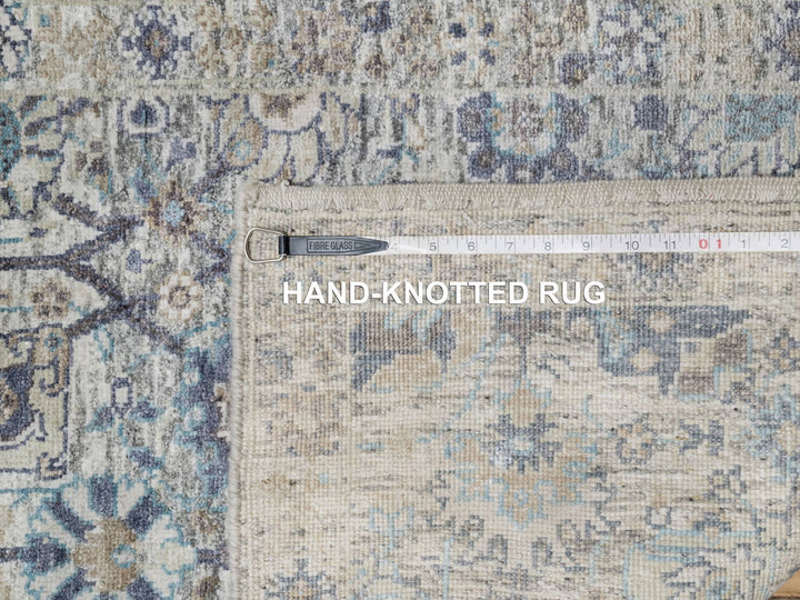 2'7" x 27'7" New Hand Knotted Ivory Wool & Silk Runner Oriental Rug - MOA10290968