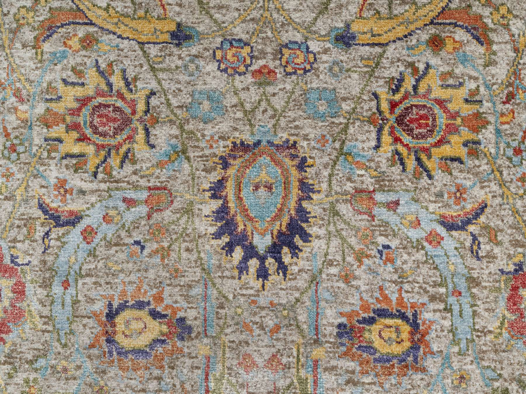 2'7" x 22'1" New Hand Knotted Beige Wool & Silk Runner Oriental Rug - MOA10290971
