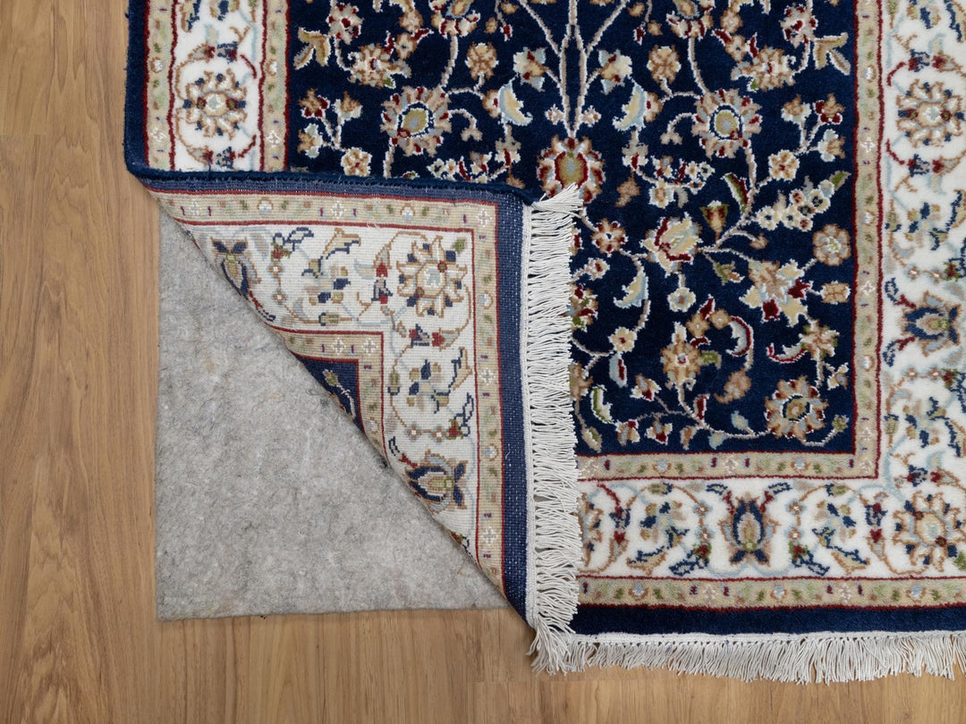 2'8" x 18'0" New Hand Knotted Blue Wool & Silk Runner Oriental Rug - MOA10290976