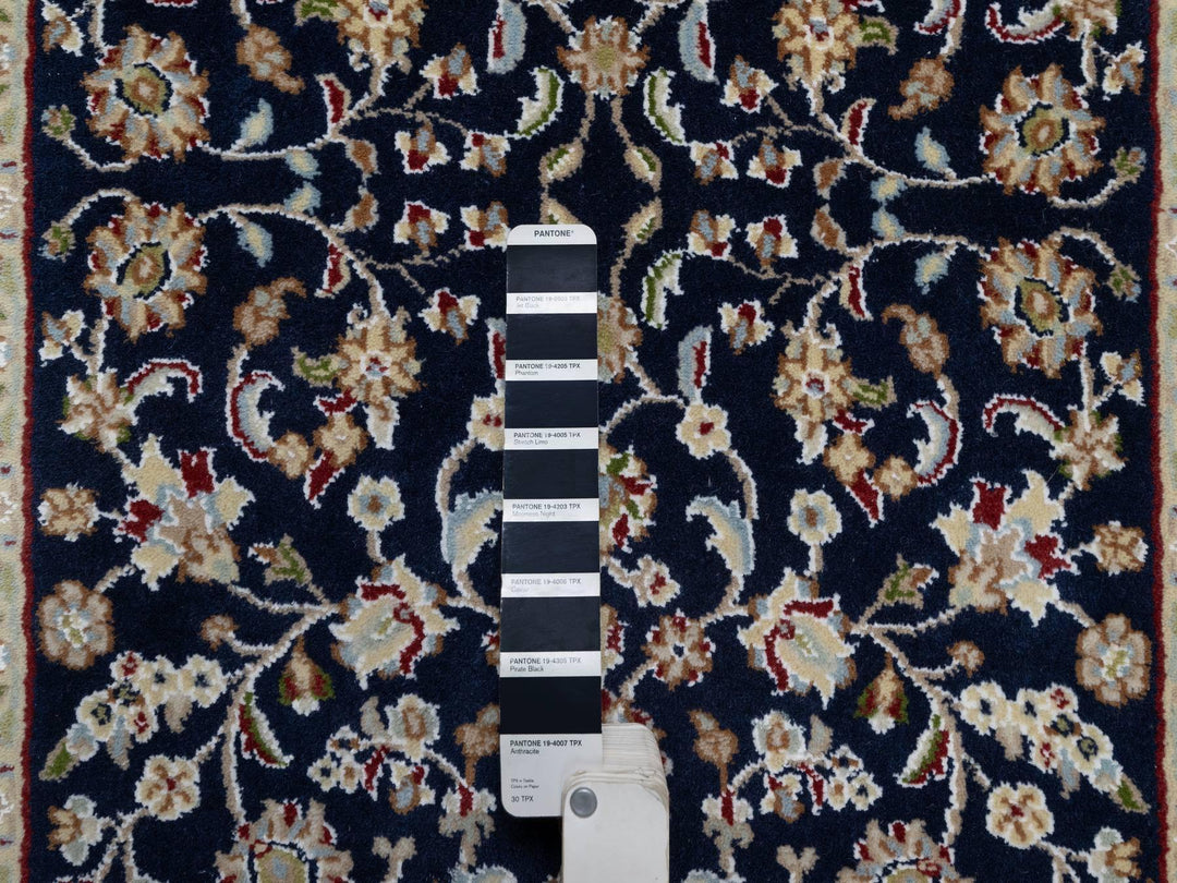 2'8" x 18'0" New Hand Knotted Blue Wool & Silk Runner Oriental Rug - MOA10290976