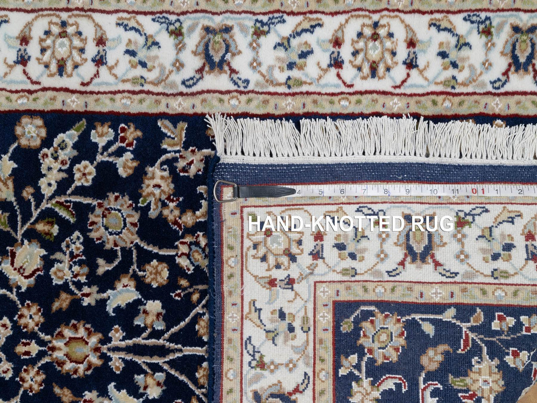 2'8" x 18'0" New Hand Knotted Blue Wool & Silk Runner Oriental Rug - MOA10290976