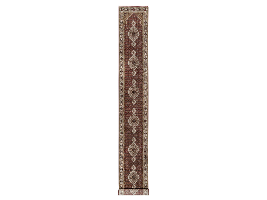 2'7" x 20'4" New Hand Knotted Red Wool Runner Oriental Rug - MOA10290980