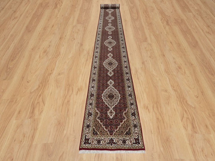 2'7" x 20'4" New Hand Knotted Red Wool Runner Oriental Rug - MOA10290980