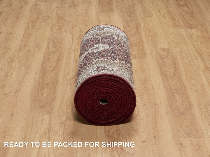 2'7" x 20'4" New Hand Knotted Red Wool Runner Oriental Rug - MOA10290980