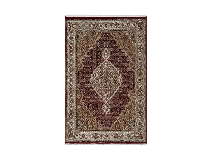4'0" x 6'2" New Hand Knotted Red Wool Rectangle Oriental Rug - MOA10290983