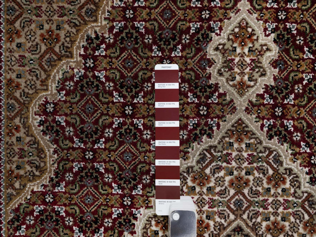 4'0" x 6'2" New Hand Knotted Red Wool Rectangle Oriental Rug - MOA10290983