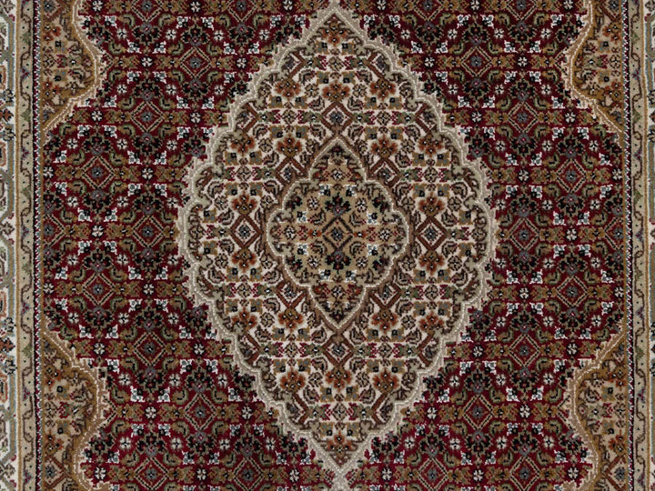 4'0" x 6'2" New Hand Knotted Red Wool Rectangle Oriental Rug - MOA10290983
