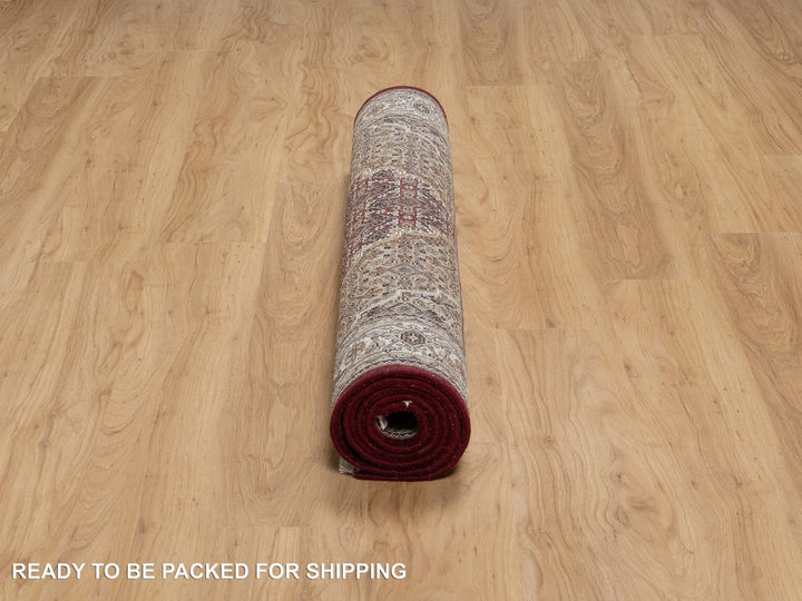4'0" x 6'2" New Hand Knotted Red Wool Rectangle Oriental Rug - MOA10290983