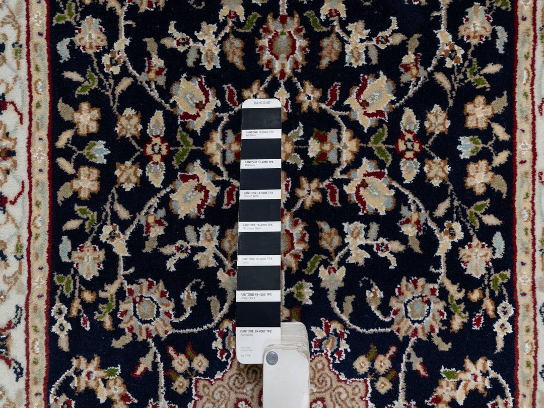 2'6" x 10'0" New Hand Knotted Blue Wool & Silk Runner Oriental Rug - MOA10290989