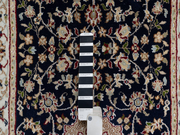 2'6" x 10'0" New Hand Knotted Blue Wool & Silk Runner Oriental Rug - MOA10290989