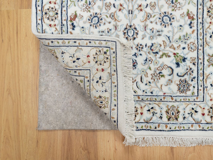2'8" x 12'2" New Hand Knotted Ivory Wool & Silk Runner Oriental Rug - MOA10290991