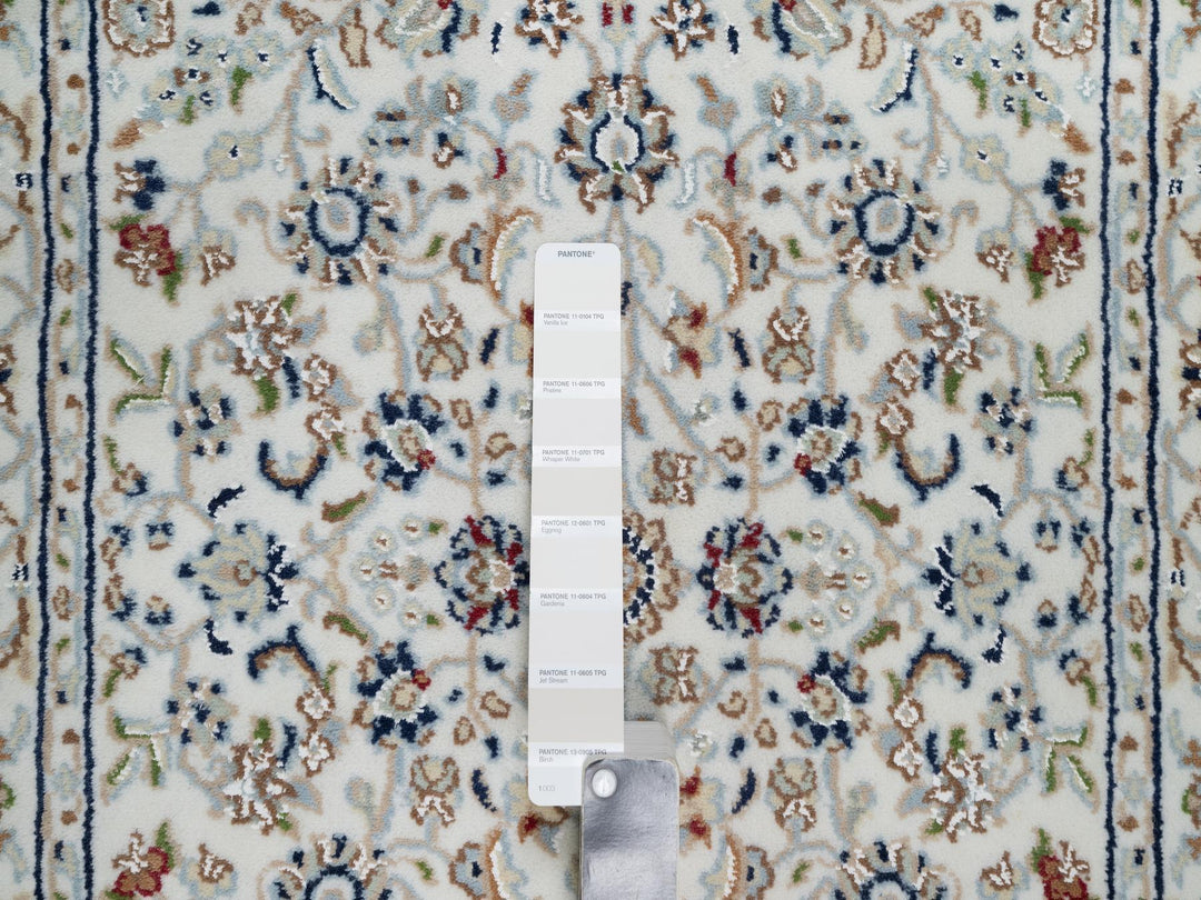 2'8" x 12'2" New Hand Knotted Ivory Wool & Silk Runner Oriental Rug - MOA10290991